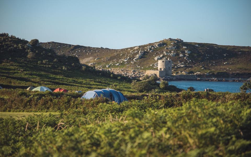 You could pitch up at this idyllic spot on the Isles of Scilly (Image: Bryher Camp Site) 