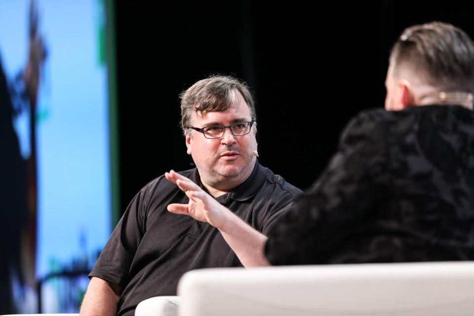 LinkedIn co-founder, Greylock Partners partner, and early Facebook investor Reid Hoffman at TechCrunch Disrupt in San Francisco on Thursday.