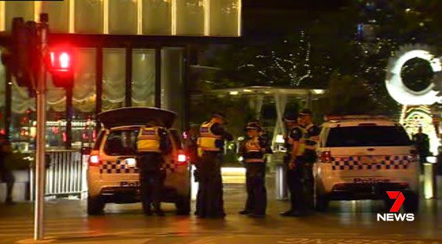 The unknown victim was stabbed in the abdomen after he tried to stop an assault on a young woman. Picture: 7 News