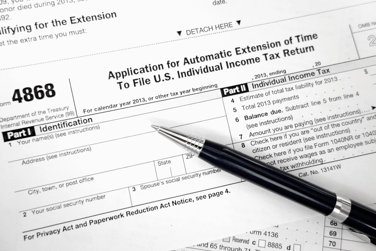 IRS Tax Form 4868 