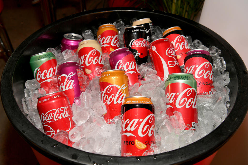 NEW YORK, NEW YORK - OCTOBER 12: A view of Coca-Cola during Titans of BBQ presented by National Beef and Pat LaFrieda Meats hosted by Dario Cecchini, Pat LaFrieda and Michael Symon at Pier 97 on October 12, 2019 in New York City. (Photo by Dia Dipasupil/Getty Images for NYCWFF)