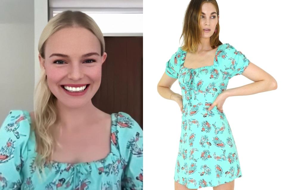 Kate Bosworth tuvo un encuentro virtual el pasado 7 de agosto, ocasión en la que lució el vestido 'Holland Bow Tie'. (Foto: Instagram / <a href="https://www.instagram.com/p/CDmA-CSn6mb/" rel="nofollow noopener" target="_blank" data-ylk="slk:@katebosworth;elm:context_link;itc:0;sec:content-canvas" class="link ">@katebosworth</a> / <a href="https://hvnlabel.com/collections/dresses/products/mint-surfer-mini-holland-bow-tie-cotton-dress" rel="nofollow noopener" target="_blank" data-ylk="slk:HVN;elm:context_link;itc:0;sec:content-canvas" class="link ">HVN</a>)