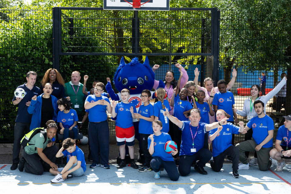 Children at Swiss Cottage School celebrate National School Sports Week