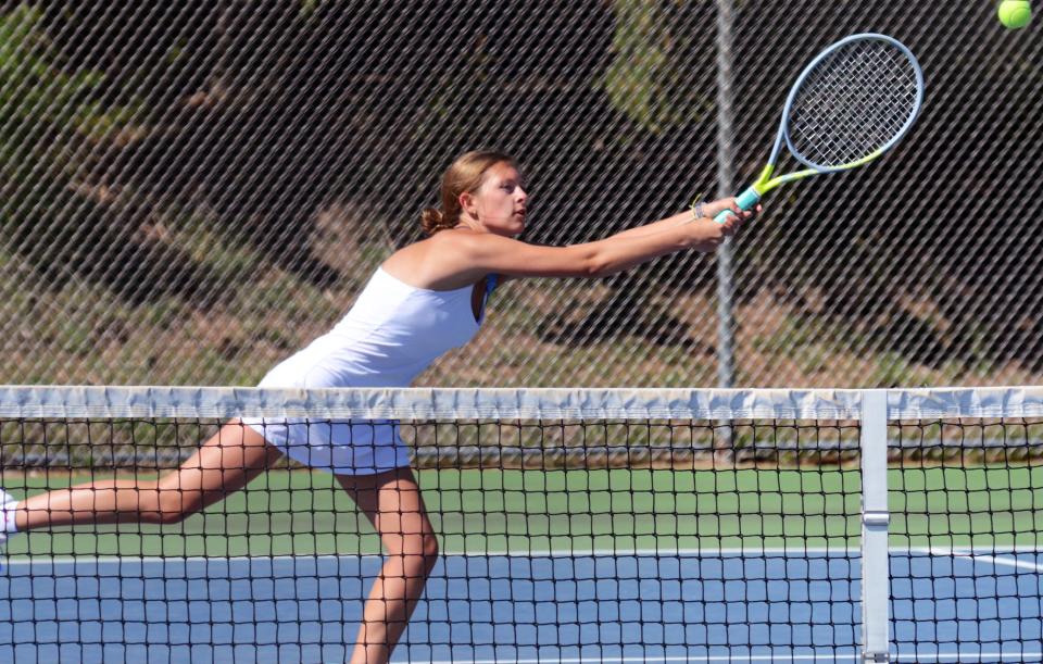 Jordan Stark picked up one win as the Petoskey girls' tennis team finally enjoyed a consistent stretch of matches last week.
