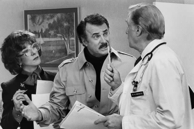 <p>Columbia Pictures/Getty</p> (left to right): Dustin Hoffman, Dabney Coleman and George Gaynes in 'Tootsie'