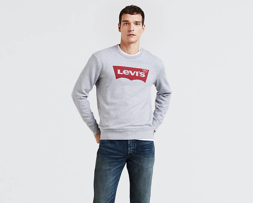 <p><strong>Levi's</strong></p><p>levi.com</p><p><strong>$23.97</strong></p><p><a href="https://go.redirectingat.com?id=74968X1596630&url=https%3A%2F%2Fwww.levi.com%2FUS%2Fen_US%2Fapparel%2Fclothing%2Ftops%2Flevis-logo-crewneck-sweatshirt%2Fp%2F194920056&sref=https%3A%2F%2Fwww.esquire.com%2Fstyle%2Fmens-fashion%2Fg32347010%2Flevis-warehouse-sale-2020%2F" rel="nofollow noopener" target="_blank" data-ylk="slk:Shop Now;elm:context_link;itc:0;sec:content-canvas" class="link ">Shop Now</a></p>Made with super soft fleece. this comfy sweatshirt displays a distinctive Levi's graphic across the chest.