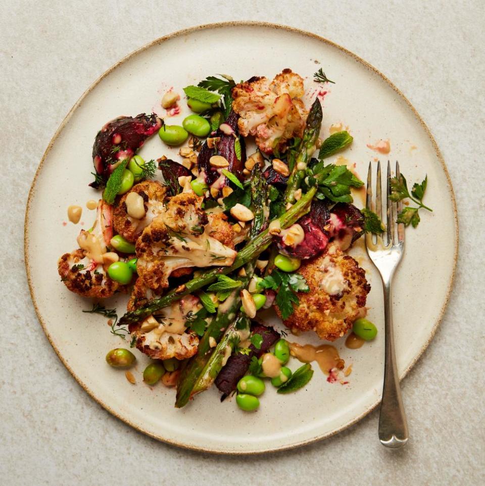 Meera Sodha’s cauliflower, beetroot and asparagus salad