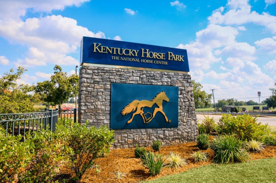 Entrance sign to the Kentucky Horse Park in Lexington, KY, USA via Getty Images