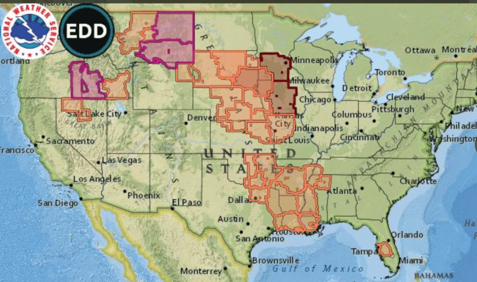 Heat warnings are in place across more than 16 states (National Weather Service)
