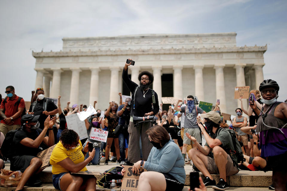 Image: Protest against racial inequality in the aftermath of the death in Minneapolis police custody of George Floyd, in Washington (Carlos Barria / Reuters file)