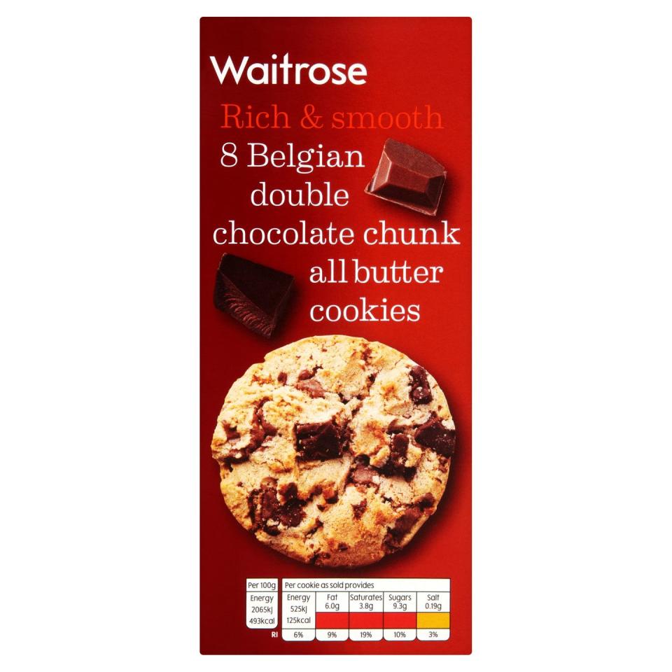 2) RUNNER-UP: Waitrose & Partners Belgian Double Chocolate Chunk All Butter Cookies