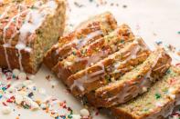 <p>Your new favourite excuse to eat sprinkles for breakfast.</p><p>Get the <a href="https://www.delish.com/uk/cooking/recipes/a34726279/birthday-cake-banana-bread-recipe/" rel="nofollow noopener" target="_blank" data-ylk="slk:Birthday Cake Banana Bread;elm:context_link;itc:0;sec:content-canvas" class="link ">Birthday Cake Banana Bread</a> recipe.</p>
