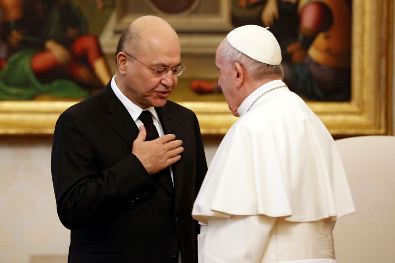 Pope Francis meets Iraqi President Barham Salih at the Vatican