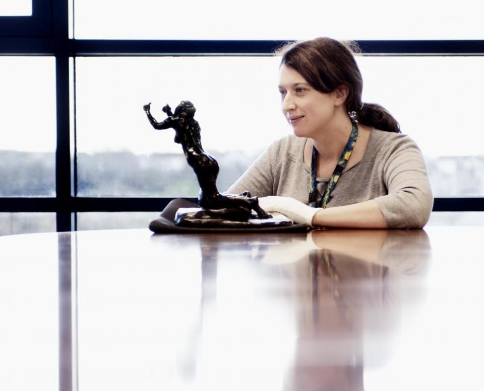 HeraldScotland: Curator Pippa Stephenson with L’Implorante by sculptor Camille Claudel. Picture: CSG CIC Glasgow Museums Collections