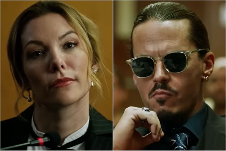 Megan Davis y Mark Hapka interpretan a Amber Heard y Johnny Depp en Hot Take: The Deep/Heard Trial