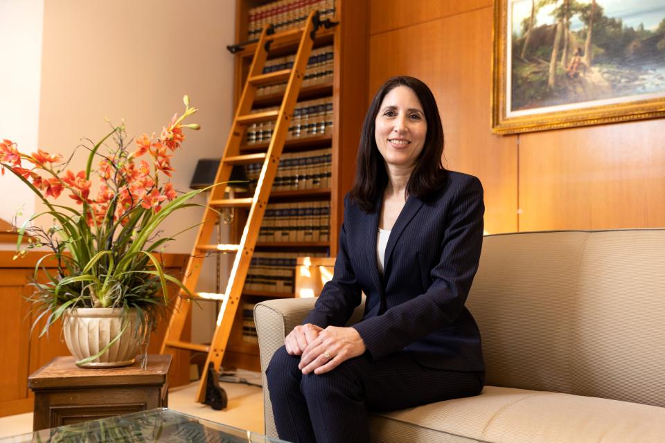 Chief Justice Patricia Guerrero of the California Supreme Court sits for a portrait in her chambers at the Supreme Court Office in San Francisco, Calif. on Wednesday, Jan 25, 2023.