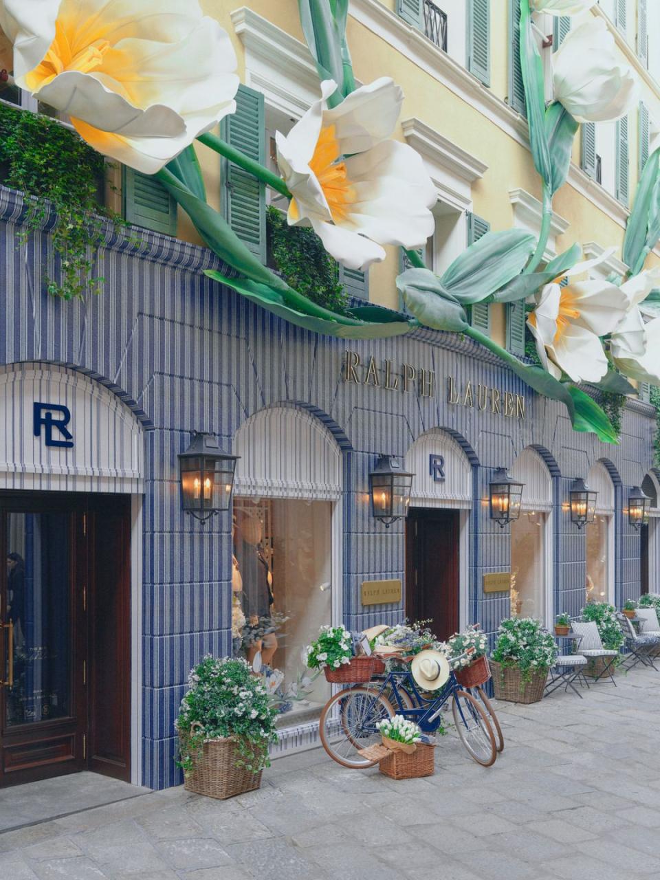 ralph lauren's milan flagship decorated for milan design week 2024