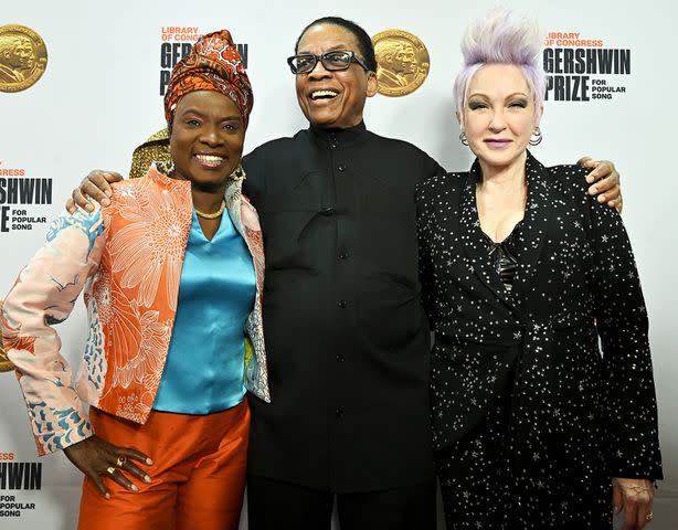 Shannon Finney/Getty Images Angelique Kidjo, Herbie Hancock and Cyndi Lauper