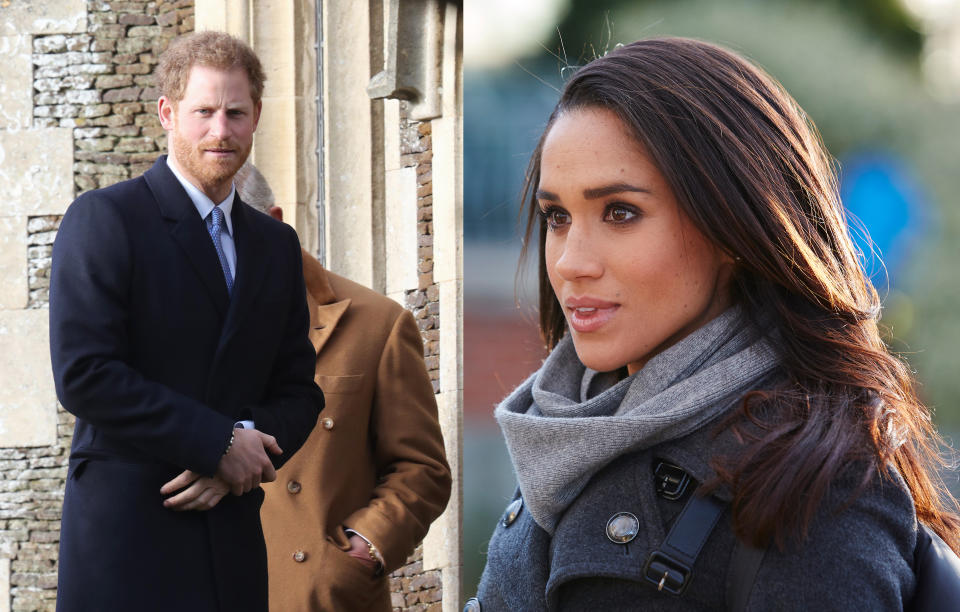 <p>The couple was first spotted in public together in London. According to local salespeople, Harry and Markle visited a Christmas tree stall in Battersea Park, walking away with a six-foot Nordmann Fir. (Photo: Getty Images) </p>