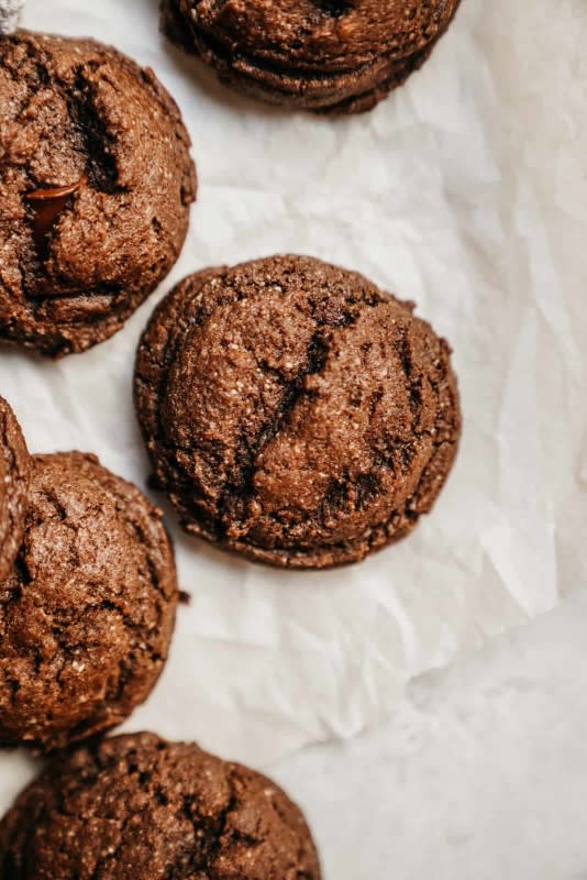 <p>Food by Maria</p><p>Who doesn’t love a cookie that tastes chocolatey and amazing, but is loaded with protein? These Vegan Protein Cookies deliver just that. Double the chocolate, high in protein, and they seriously taste damn delicious.</p><p><strong>Get the recipe: <a href="https://www.foodbymaria.com/vegan-protein-cookies/" rel="nofollow noopener" target="_blank" data-ylk="slk:Vegan Protein Cookies;elm:context_link;itc:0;sec:content-canvas" class="link "><em>Vegan Protein Cookies</em></a></strong></p>