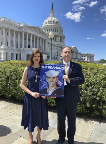 <p>Courtesy Teri Caserta</p> Teri and Patrick Caserta at the Capitol to watch as legislation was reintroduced in Congress in 2021.