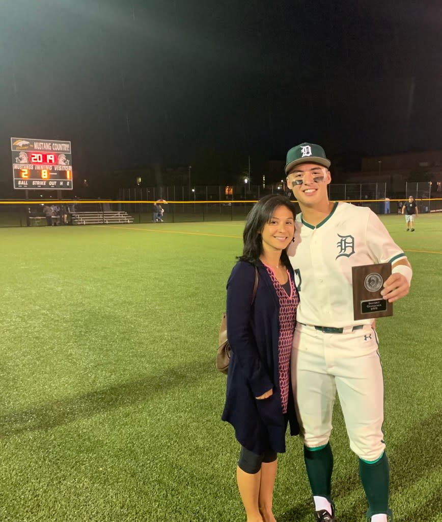 Isabelle Volpe and her son Anthony, a star shortstop in the making for the Yankees. Courtesy of Anthony Volpe