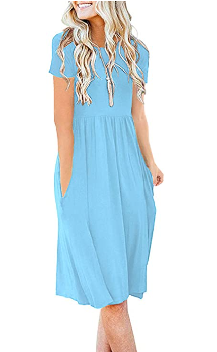 This dress pairs well with a statement necklace. (Photo: Amazon)