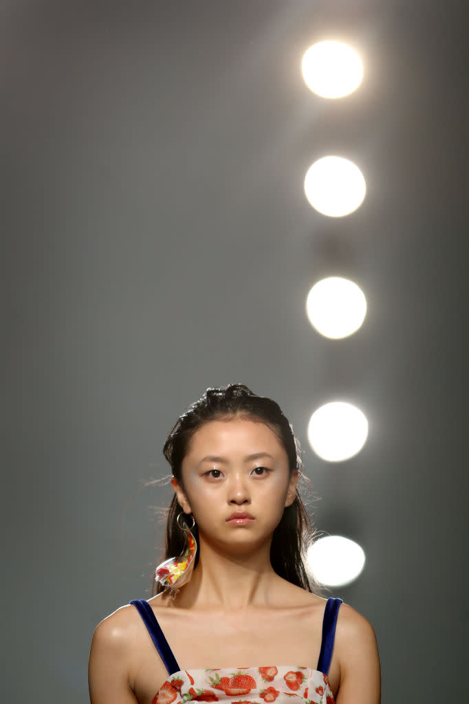 A model walks the runway at the FYODOR GOLAN show during London Fashion Week September 2017 [Photo: Getty]