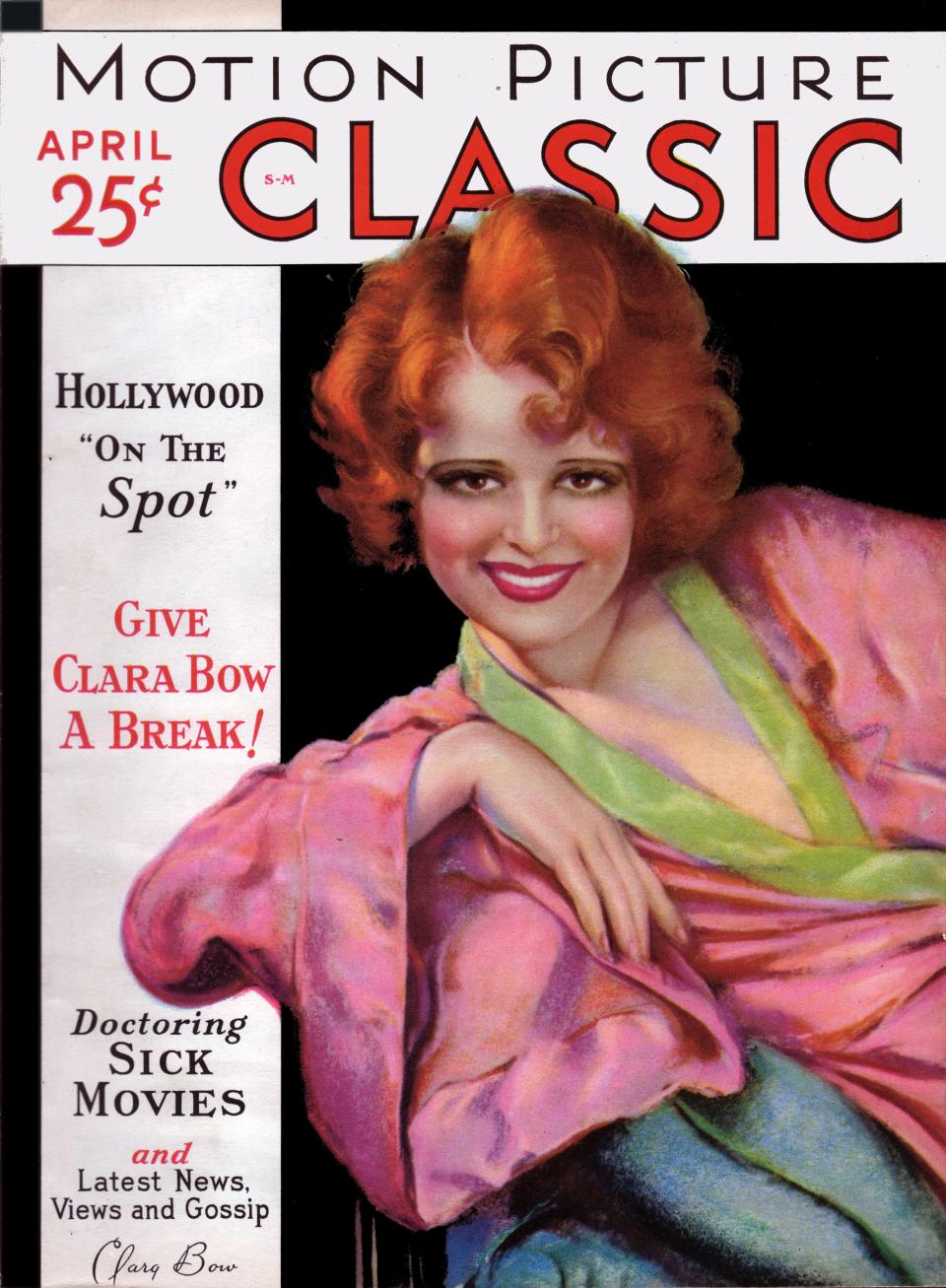 The film actress Clara Bow is the cover girl for Motion Picture Classic magazine, published in Chicago, Illinois in April of 1931. (Photo by Transcendental Graphics/Getty Images)