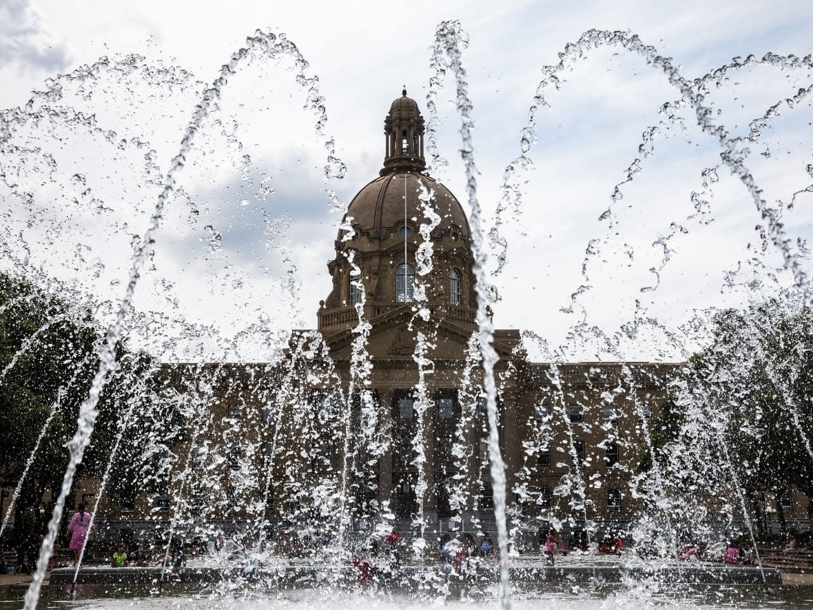 The Alberta Legislature Building in Edmonton, Alberta, during July 2019. Alberta's next premier will have decisions to make about what to do with a significant surplus of cash. (Codie McLachlan/CBC) (Codie McLachlan/CBC - image credit)