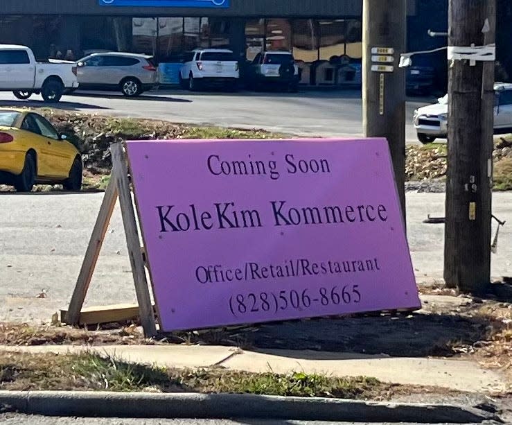 A 'Kole Kim Kommerce' sign off of N.C. 107 in Sylva. It was removed from the area Dec. 13.