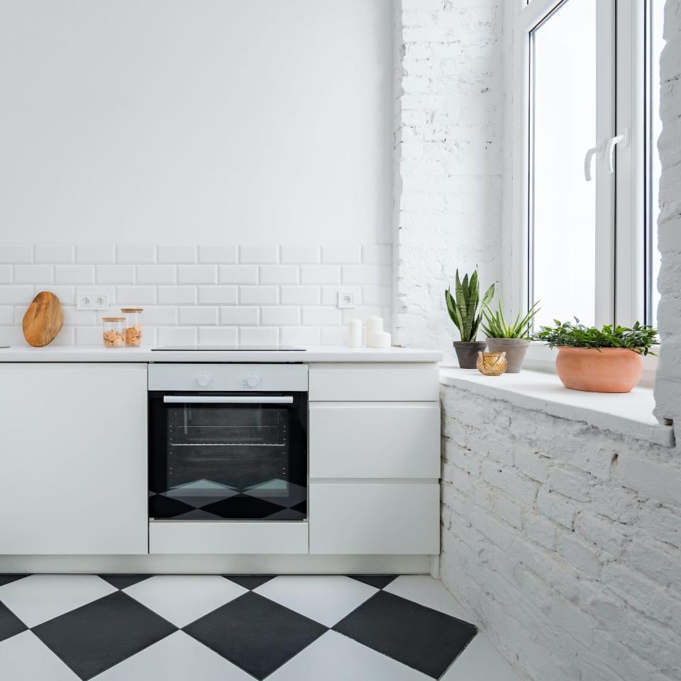 Kitchen with chess floor