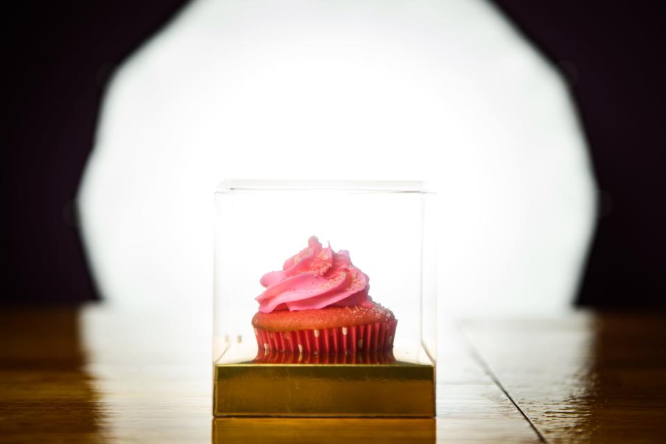A strawberry crunch cupcake from Jane Cakes at 107 Gillespie St.