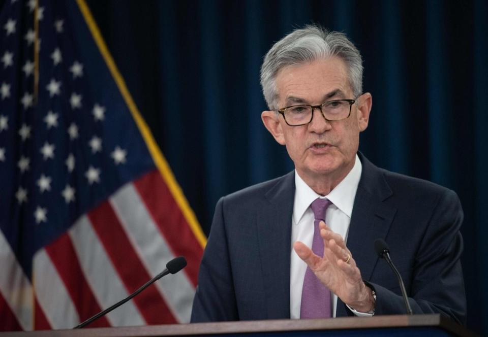 Federal Reserve Board Chairman Jerome Powell has promised intense scrutiny against Facebook's crypto Libra. Photo by NICHOLAS KAMM / AFP