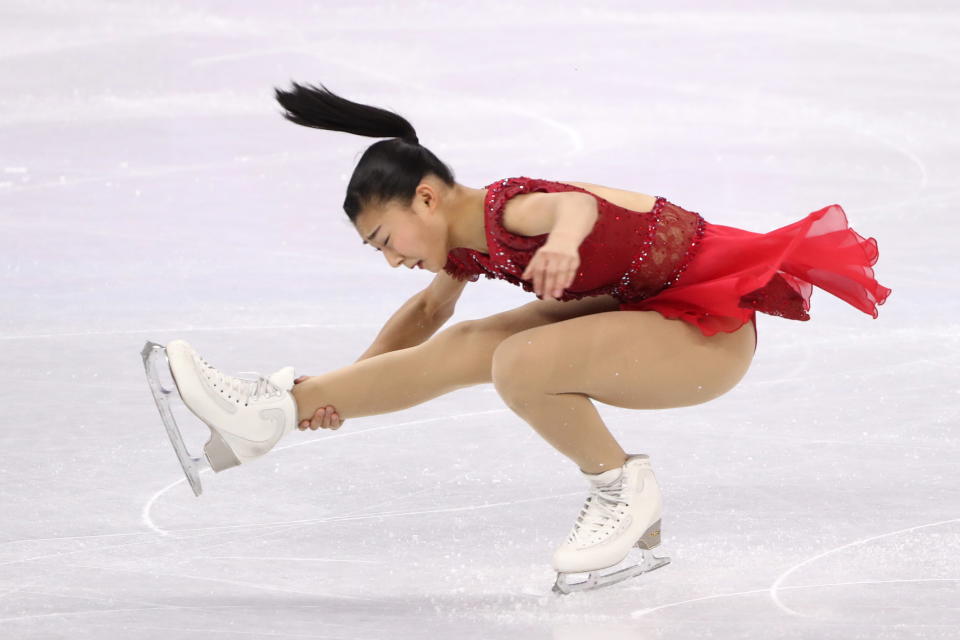 <p>When a figure skater goes into a spin, they average about five revolutions per second. This roughly translates into 200-300 pounds of centrifugal force. </p>