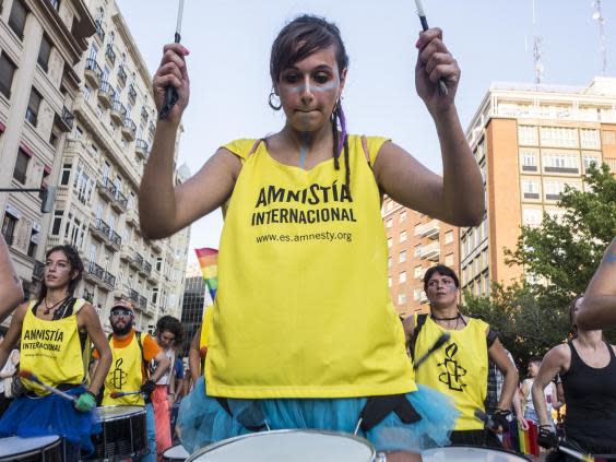 Members of Amnesty International celebrate Gay Pride in Valencia, Spain (iStock)