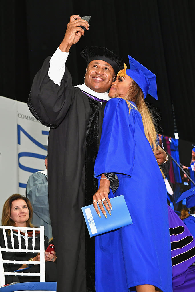 <p>Ladies love cool James — and daughters love selfies with dad at graduation. LL Cool J snapped a pic with daughter Samaria Smith as she graduated from the Fashion Institute of Technology on May 25. “Couldn’t be more proud!!!” he later wrote on Instagram . “Congratulations to my smart, creative, and beautiful daughter!!! …The best is yet to come.” (Photo: Dia Dipasupil/Getty Images for The Fashion Institute of Technology) </p>