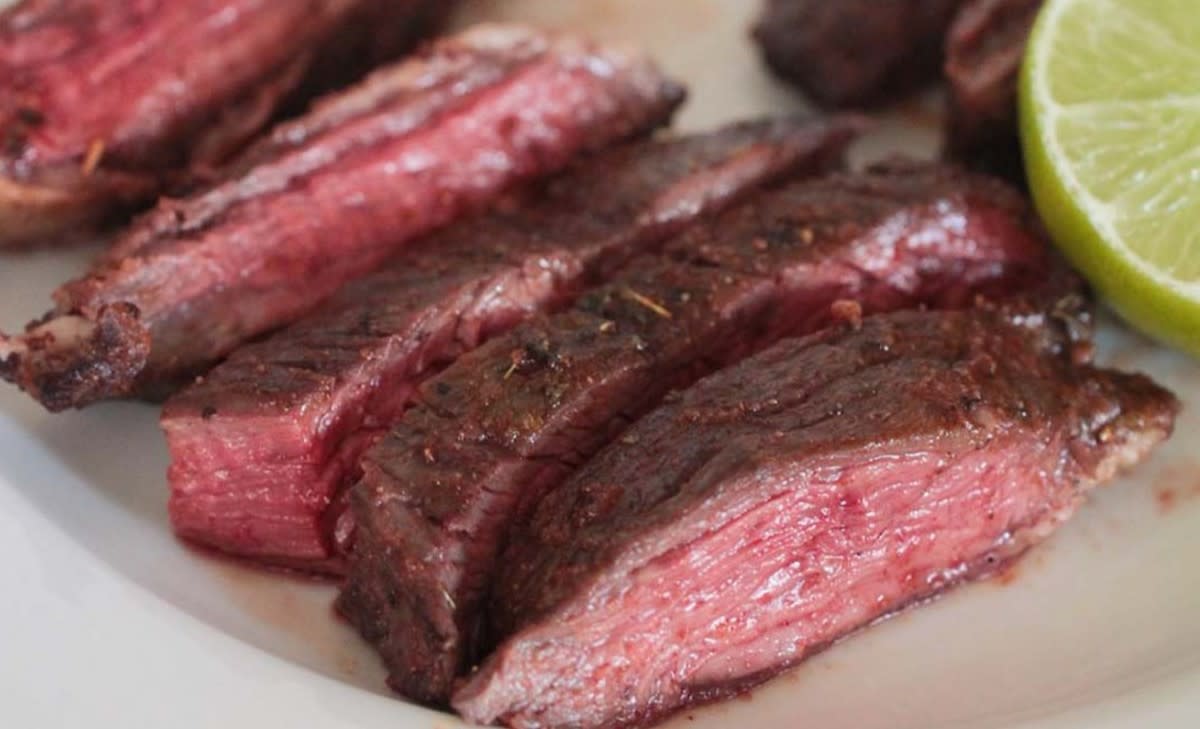 <p>Cooked By Julie</p><p><strong>Get the recipe: <a href="https://www.cookedbyjulie.com/air-fryer-carne-asada" rel="nofollow noopener" target="_blank" data-ylk="slk:Air Fryer Skirt Steak;elm:context_link;itc:0;sec:content-canvas" class="link rapid-noclick-resp">Air Fryer Skirt Steak</a></strong></p>