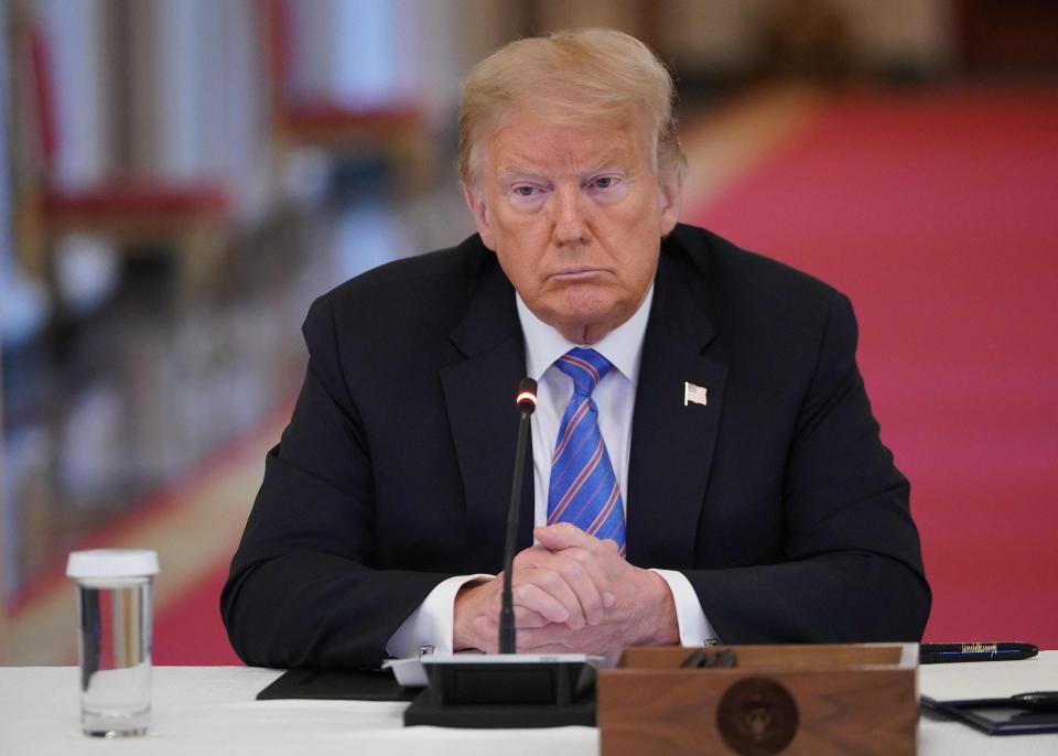 President Donald Trump in the East Room of the White House on June 26, 2020.