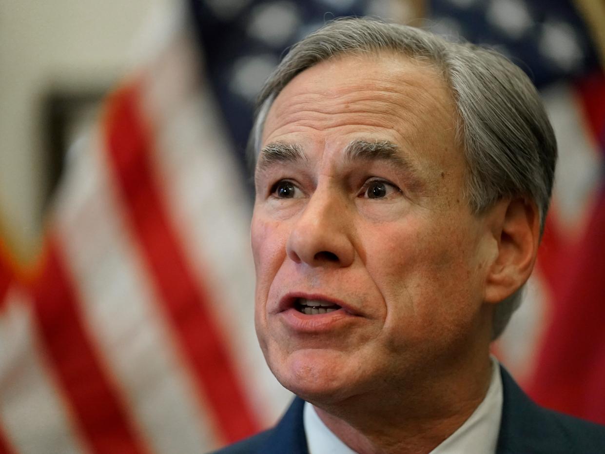 Texas Governor Greg Abbott speaks at a news conference where he signed two energy related bills, in Austin, Texas (AP)