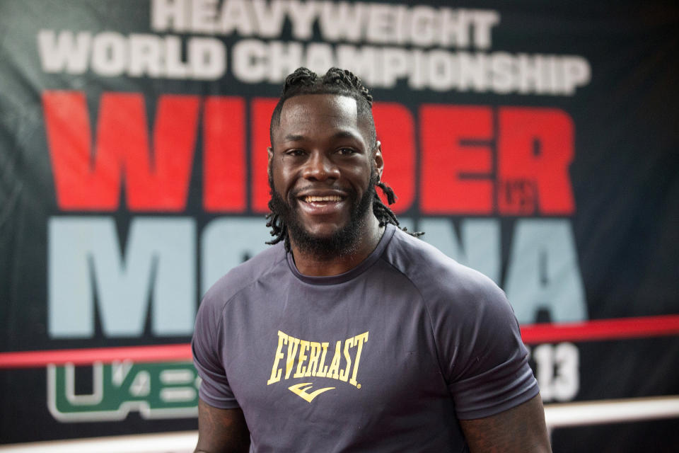 WBC heavyweight champion Deontay Wilder is 38-0 with 37 KOs. (Photo by David A. Smith/Getty Images)