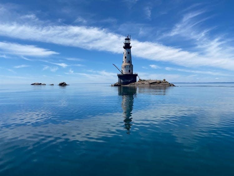The Rock Of Ages Lighthouse is located three miles off the coast of Isle Royale.