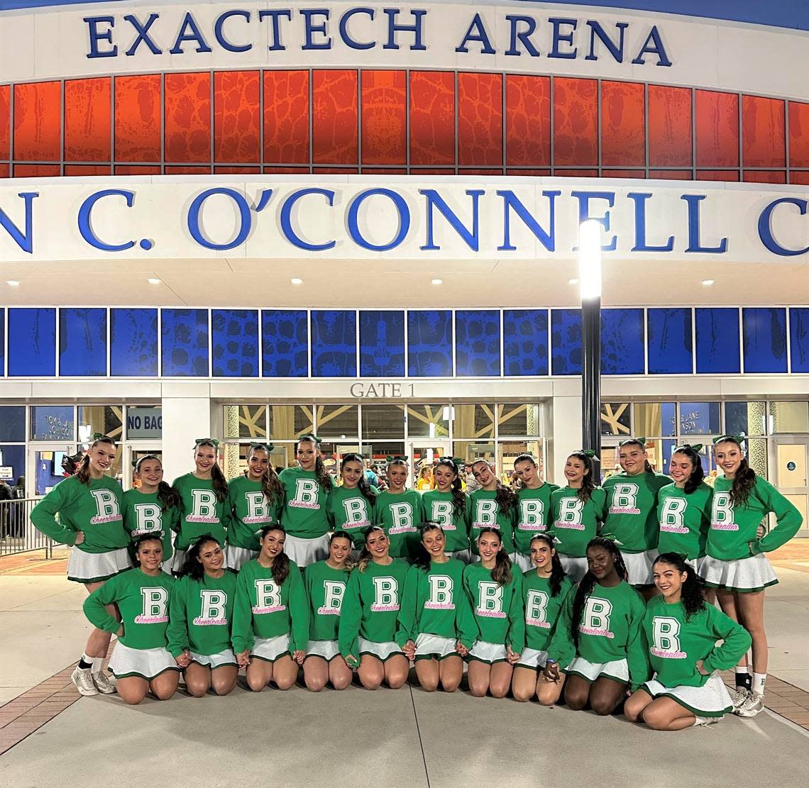 The St. Brendan cheerleading team placed second at state.
