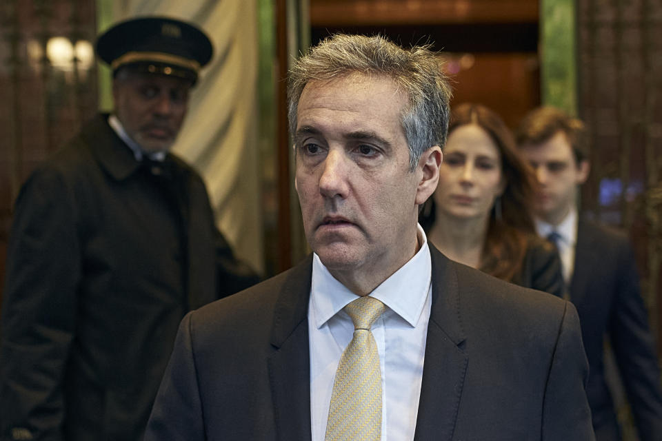 Michael Cohen departs his apartment building on his way to Manhattan criminal court, Thursday, May 16, 2024, in New York. The prosecutors’ star witness in the hush money case against former President Donald Trump is returning to the witness stand as defense lawyers try to chip away at Cohen’s crucial testimony implicating the former president. (AP Photo/Andres Kudacki)