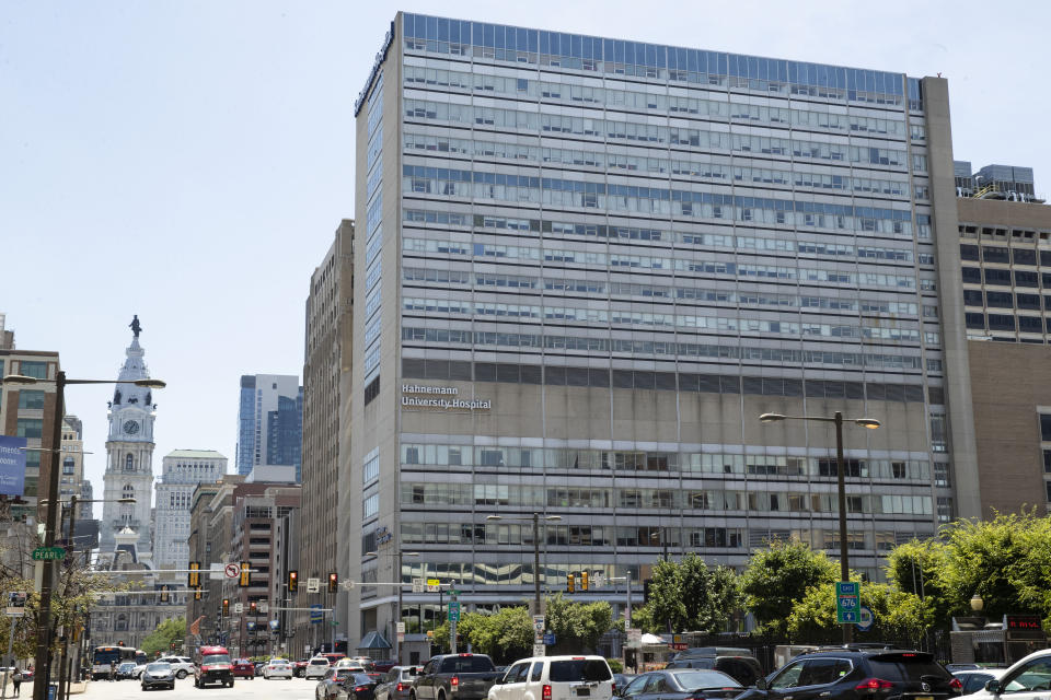 Shown is Hahnemann University Hospital in Philadelphia, Wednesday, June 26, 2019. The owner of hospital has announced it will close in September because of what the company calls "continuing, unsustainable financial losses." (AP Photo/Matt Rourke)