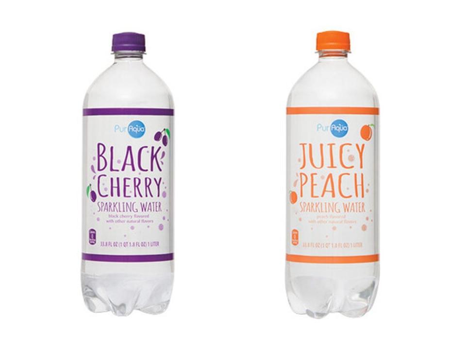 two bottle of flavored sparkling water from Aldi