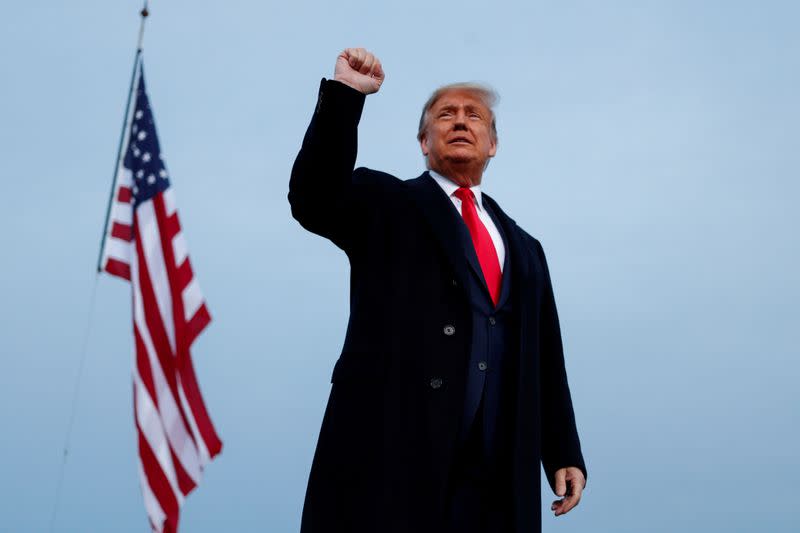 U.S. President Donald Trump attends a campaign event in Fayetteville