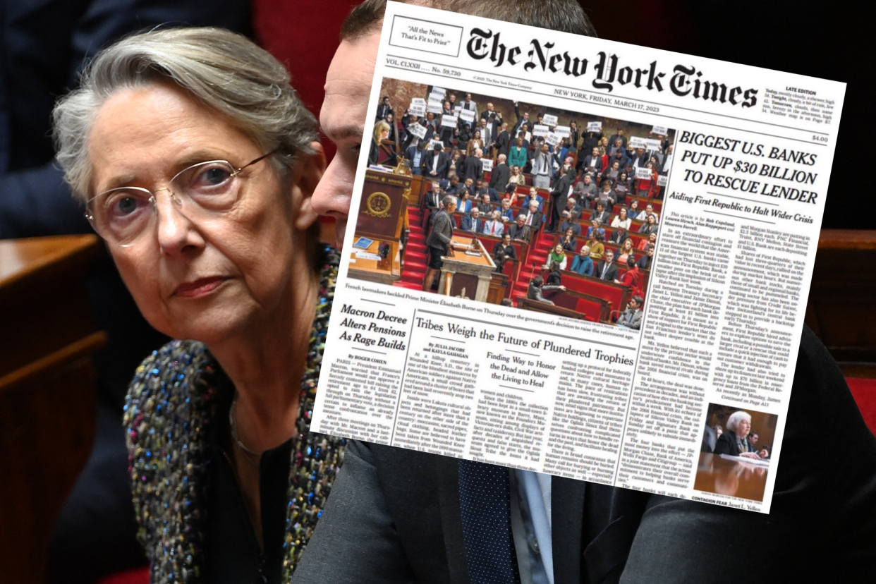 Élisabeth Borne photographiée à l’Assemblée nationale le 16 mars