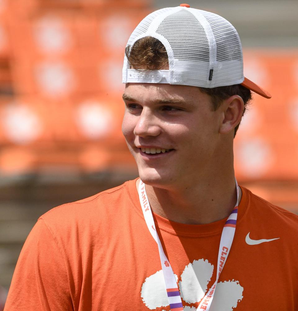 Drew Woodaz during a visit before the game with Charleston Southern at Memorial Stadium in Clemson, S.C. Saturday, September 9, 2023.