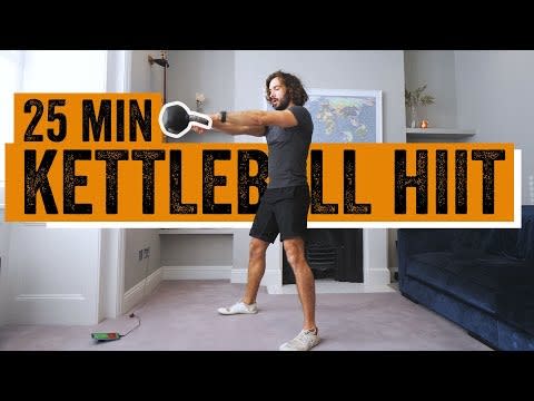 <p><strong>Targets: Full body</strong></p><p>If you've ever wondered if it's actually possible to get a decent sweat on at home, this Joe Wicks kettlebell workout is the one to convince you. You'll be doing five rounds of five exercises – working for 40 seconds with 20 seconds rest. This workout is all about time under tension, building strength and pushing your muscles to fatigue, so focus on slow, good reps. We love to see it. </p><p><a href="https://www.youtube.com/watch?v=k20aYCK1Ru4&ab_channel=TheBodyCoachTV" rel="nofollow noopener" target="_blank" data-ylk="slk:See the original post on Youtube;elm:context_link;itc:0;sec:content-canvas" class="link ">See the original post on Youtube</a></p>